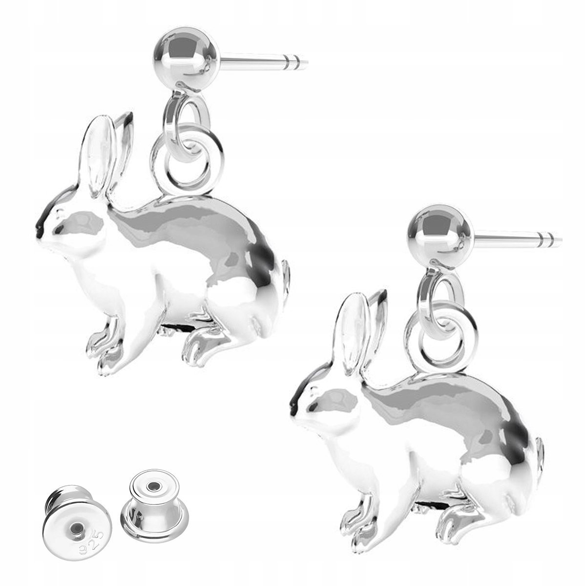 Kolczyki Srebrne Królik Zwierzę Króliki Zające Zajączki Zając SREBRO 925