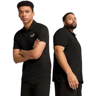 Męska koszulka polo Essentials z logo No. 1 z piki PUMA Black - Koszulki sportowe męskie - miniaturka - grafika 1