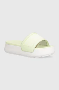 Puma klapki Karmen Slide damskie kolor zielony na platformie 389073 - Klapki i japonki damskie - miniaturka - grafika 1