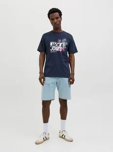 Jack & Jones Koszulka "Jaxon" w kolorze granatowym - Koszulki męskie - miniaturka - grafika 1