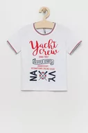 Koszulki dla chłopców - Birba&Trybeyond t-shirt bawełniany dziecięcy kolor biały z aplikacją - miniaturka - grafika 1
