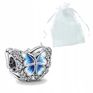 Wisiorki - Charms Motyl błękitny Przepiękna zawieszka na Prezent - miniaturka - grafika 1