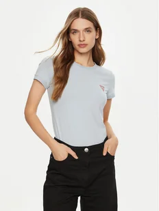 Guess T-Shirt SS CN MINI TRIANGLE Niebieski Shirt Fit - Koszulki i topy damskie - miniaturka - grafika 1
