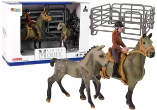 Zestaw 3 Figurek Konie i Jeździec Zagroda Figurka Koń Farma - Figurki dla dzieci - miniaturka - grafika 1