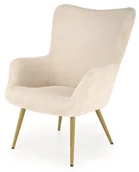 Fotele - Kremowy sztruksowy fotel wypoczynkowy L8-N38 - miniaturka - grafika 1