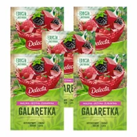 Galaretki - Delecta Galaretka smak malina, jeżyna i żurawina Zestaw 5 x 50 g - miniaturka - grafika 1
