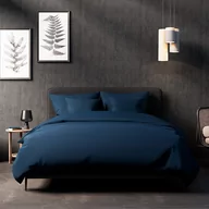 Pościel - Pościel 220x200 satyna bawełniana PAN MATERAC granatowa - miniaturka - grafika 1