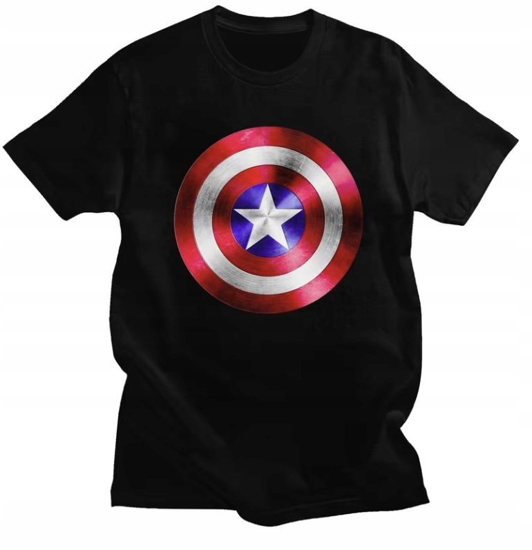 KOSZULKA Z NADRUKIEM MĘSKA ŚMIESZNA T-SHIRT TARCZA KAPITAN AMERYKA #4
