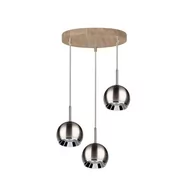 Lampy sufitowe - Spotlight Ball Wood lampa wisząca 3-punktowa dąb olejowany/satyna 5141374R 5141374R - miniaturka - grafika 1