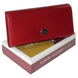 Portfel Damski Skórzany Peterson Długi Suwak Wewnątrz Skóra Naturalna Lakierowana PTN 1680144 CZERWONY 18,5 x 10 x 3 [cm] - Portfele - miniaturka - grafika 1