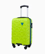 Walizki - Kabinowa limonkowa walizka z kontrastowym wykończeniem - miniaturka - grafika 1