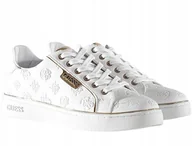 Półbuty damskie - GUESS PÓŁBUTY DAMSKIE BIAŁE AŻUROWE Z ŁAŃCUCHEM MIEJSKIE 36 GPB - miniaturka - grafika 1