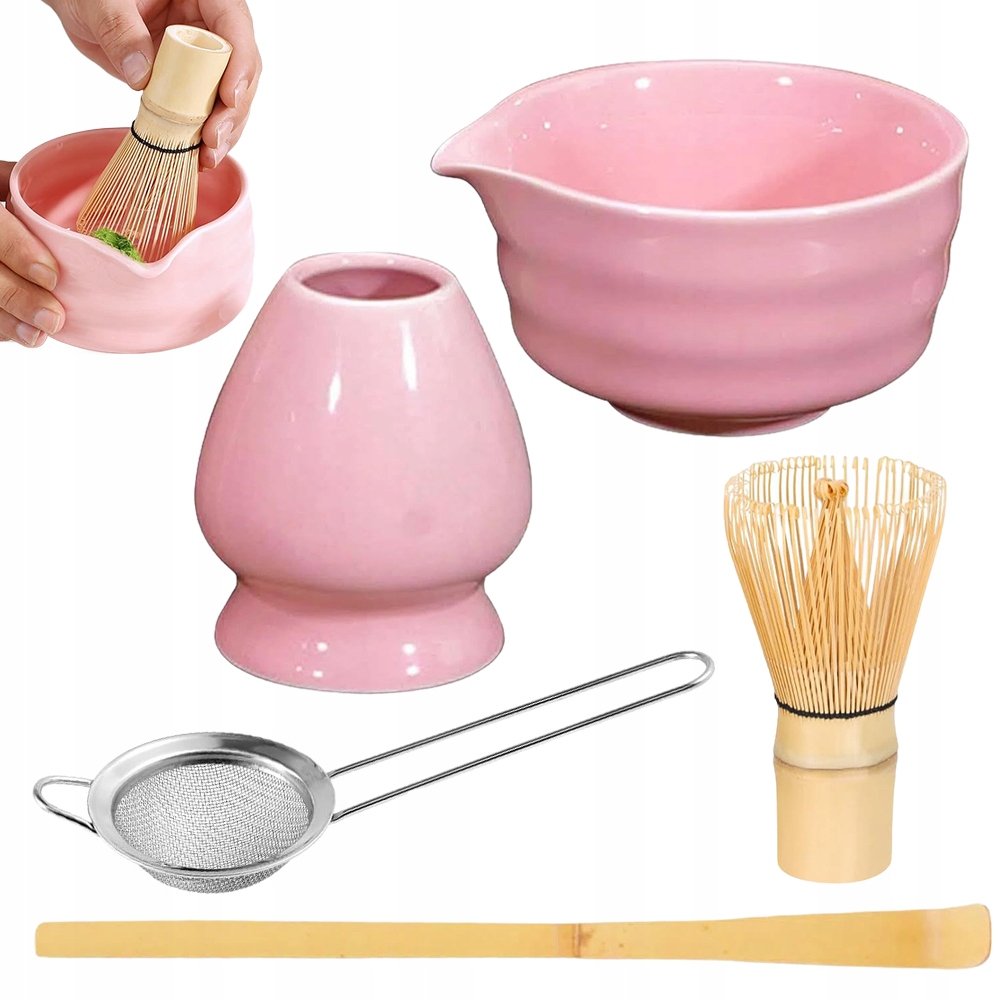Zestaw Do Robienia Matchy Trzepaczka Łyżka Przesiewacz Matcha Bambusowy 5W1