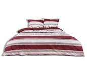 Pościel - Matex Pościel flanelowa 220x200 F-89 czerwona biała renifery świąteczna - miniaturka - grafika 1