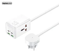 Ładowarki do telefonów - Ładowarka Sieciowa 65W 1.5m 2x USB + 2x USB-C Remax GAN Power Strip RP-U157 biała - miniaturka - grafika 1