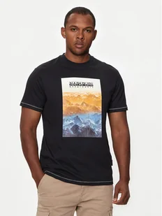 Napapijri T-Shirt S-Rollin NP0A4I3D Czarny Regular Fit - Koszulki męskie - miniaturka - grafika 1