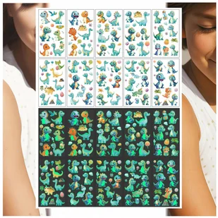 Tatuaże Zmywalne dla Dzieci Świecące w Ciemności Dinozaury 10 Wzorów - Zabawki kreatywne Tatuaże Zmywalne dla Dzieci Świecące w Ciemności Dinozaury 10 Wzorów - Zabawki kreatywne - miniaturka - grafika 1