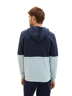 Męska bluza z kapturem w bloki kolorów TOM TAILOR, 10668-niebieski kapitan nieba, XXXL - Bluzy męskie - miniaturka - grafika 1