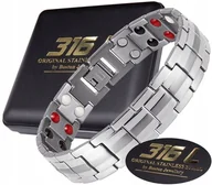 Bransolety męskie - Srebrna Zdrowotna Bransoleta Bransoletka Męska Magnetyczna Mocna Oryginał - miniaturka - grafika 1