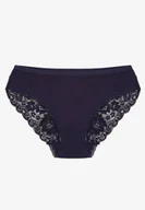 Majtki damskie - Granatowe Majtki Figi z Koronkowymi Wstawkami Amiora - miniaturka - grafika 1