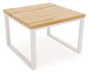 Dębowy stolik kawowy z białym metalowym stelażem Z0-L90 - Ławy i stoliki kawowe Dębowy stolik kawowy z białym metalowym stelażem Z0-L90 - Ławy i stoliki kawowe - miniaturka - grafika 1