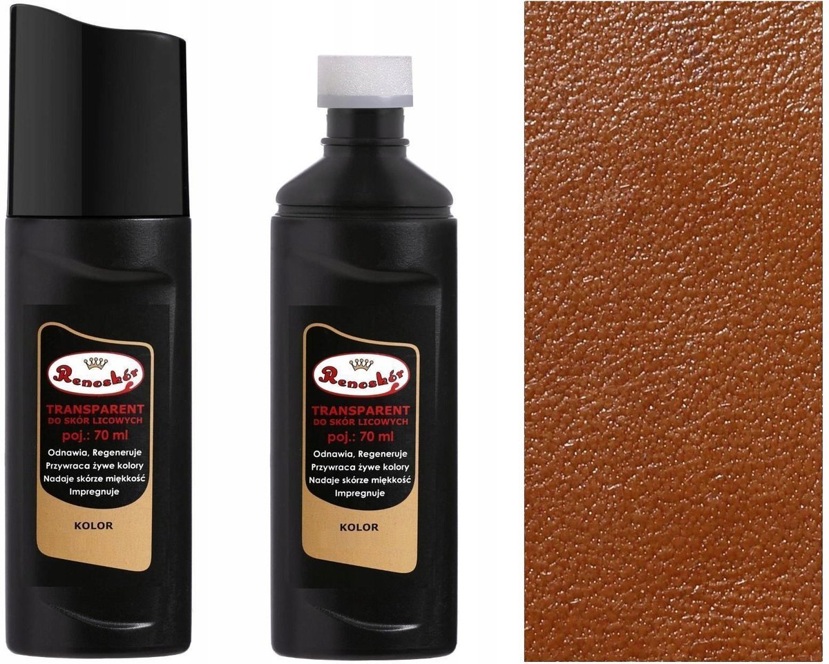 BRĄZOWY NATURALNY RENOSKÓR TRANSPARENT PASTA W PŁYNIE DO RENOWACJI SKÓRY 70