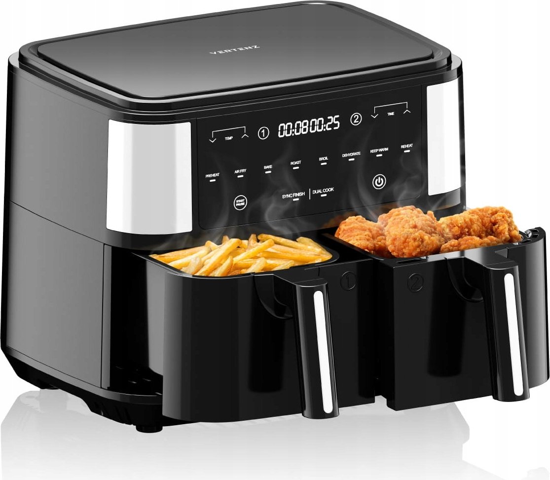 Frytkownica Beztłuszczowa Frytownica 2600W 9L Led 8 Programów