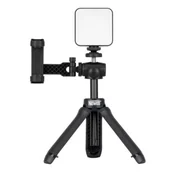 Selfie stick - Zestaw do vlogowania NEWELL VlogGo Set + uchwyt + lampa LED NL4808 - miniaturka - grafika 1