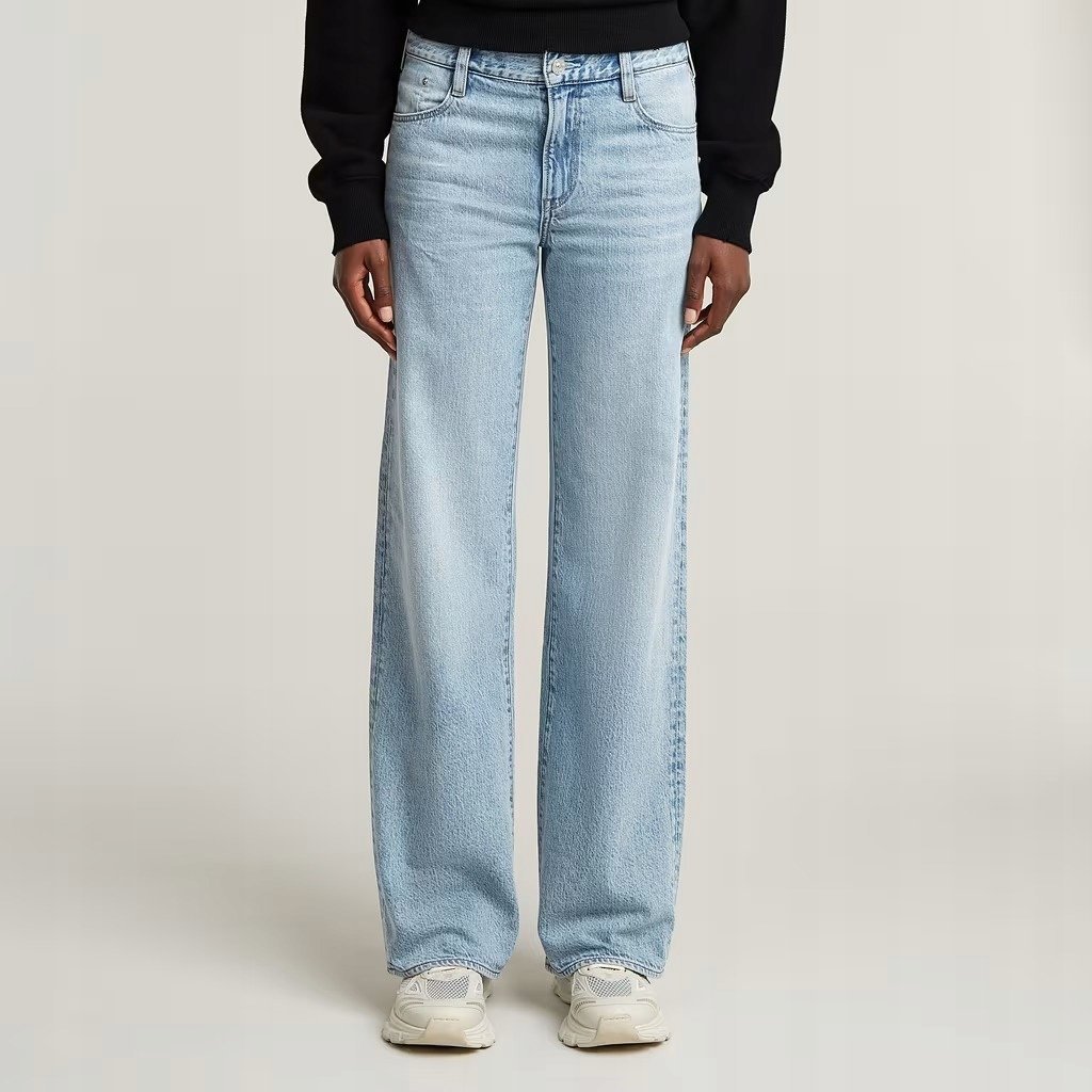 G-STAR RAW NIEBIESKIE JEANSY MOM JEANS Z PRZETARCIAMI 34/32 7BA