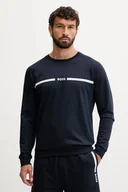 Bluzy męskie - BOSS bluza bawełniana lounge męska kolor granatowy z nadrukiem 50550560 - miniaturka - grafika 1