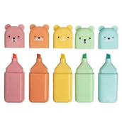 Zakreślacze - Paperdot, Zestaw Zakreślaczy Em-0912, Misio, Różnokolorowe, 5 Sztuk - miniaturka - grafika 1