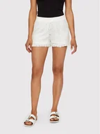 Spodenki damskie - Vero Moda Szorty materiałowe Honey 10190155 Biały Regular Fit - miniaturka - grafika 1