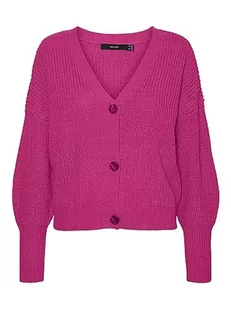VERO MODA Damski kardigan Vmlea Ls V-Neck Cuff Noos, różowy, XS - Swetry damskie - miniaturka - grafika 1