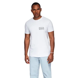 Męska koszulka dzianinowa z nadrukiem REGULAR - biała V1 OM-TSPT-0231 r M - Koszulki męskie Męska koszulka dzianinowa z nadrukiem REGULAR - biała V1 OM-TSPT-0231 r M - Koszulki męskie - miniaturka - grafika 1