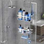 Inne - TEMU Stalowy prysznicowy organizer 1-pak, wiszący na drzwiach szklanych organizer do łazienki, odporny na rdzę stojak do przechowywania ręczników, , - miniaturka - grafika 1