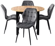 Stoły z krzesłami - HARRY Craft/Czarny + 4x LUCKY Szare - miniaturka - grafika 1