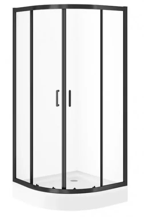 Cersanit KABINA PRYSZNICOWA półokrągła ZIP czarna 90X90X190 szkło TRANS