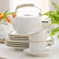 Serwisy do kawy i herbaty - Serwis kawowy na 6 osób porcelanowy PLUS GOLD - miniaturka - grafika 1