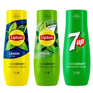 Zestaw 3 koncentratów SodaStream Lipton Lemon+Green+7UP - Syropy i koncentraty owocowe - miniaturka - grafika 1