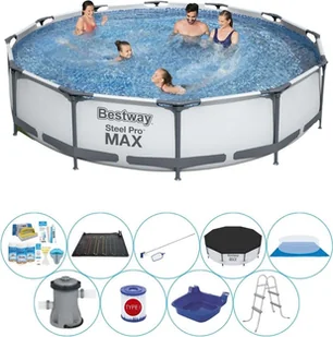 Basen z akcesoriami - Bestway Steel Pro MAX 366x76 cm okrągły - Baseny ogrodowe - miniaturka - grafika 1