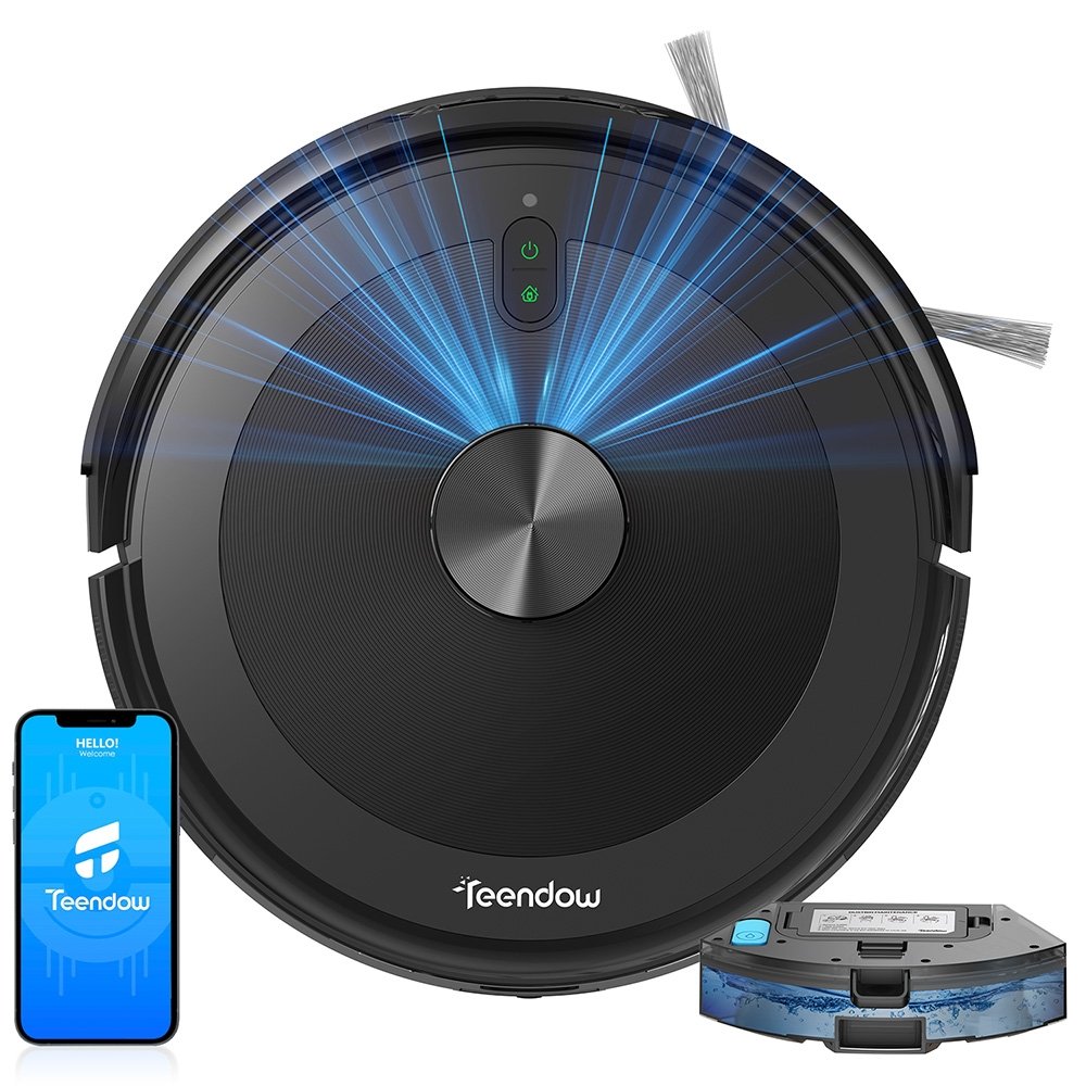 Teendow D10S Robot Vacuum Cleaner with LDS Smart Navigation 5000Pa Powerful Suction Self-Charging Quiet Operation Ideal for