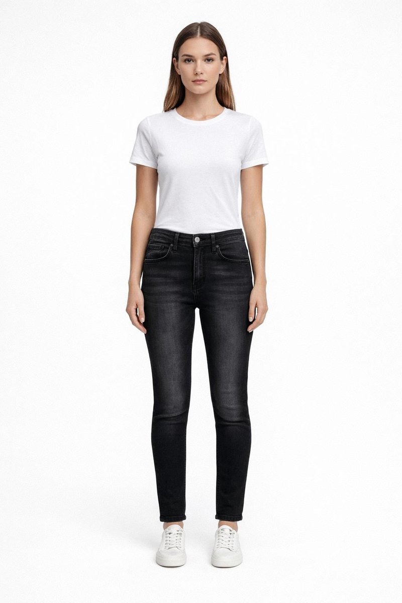 PEPE JEANS CZARNE JEANSY RURKI Z PRZETARCIAMI WYSOKI STAN 26/30 XTA