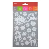 Ozdoby bożonarodzeniowe - Naklejka elektrostatyczna świąteczna mix biały - miniaturka - grafika 1