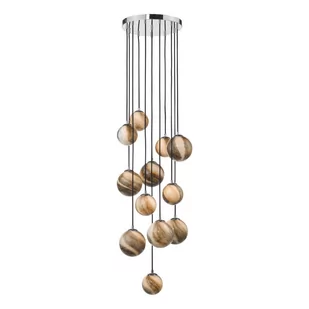 Lampa wisząca Mikara 12 Light Cluster Pendant Polished Chrome Glass 2.5M - Lampy sufitowe - miniaturka - grafika 1