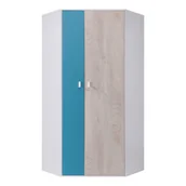 Szafy - Szafa Narożna PL2 Planet Meblar Dąb, Morski, Biały Lux - miniaturka - grafika 1