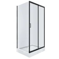 Kabiny prysznicowe - Kabina prysznicowa NAMELESS Durasan 120x80 czarny mat prostokątna z brodzikiem zestaw 1szt. - miniaturka - grafika 1