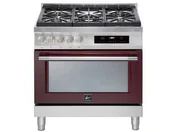 Kuchenki gazowo-elektryczne - Lofra Italia 90 ARG96WMFT/DI Rosso Burgundy - miniaturka - grafika 1