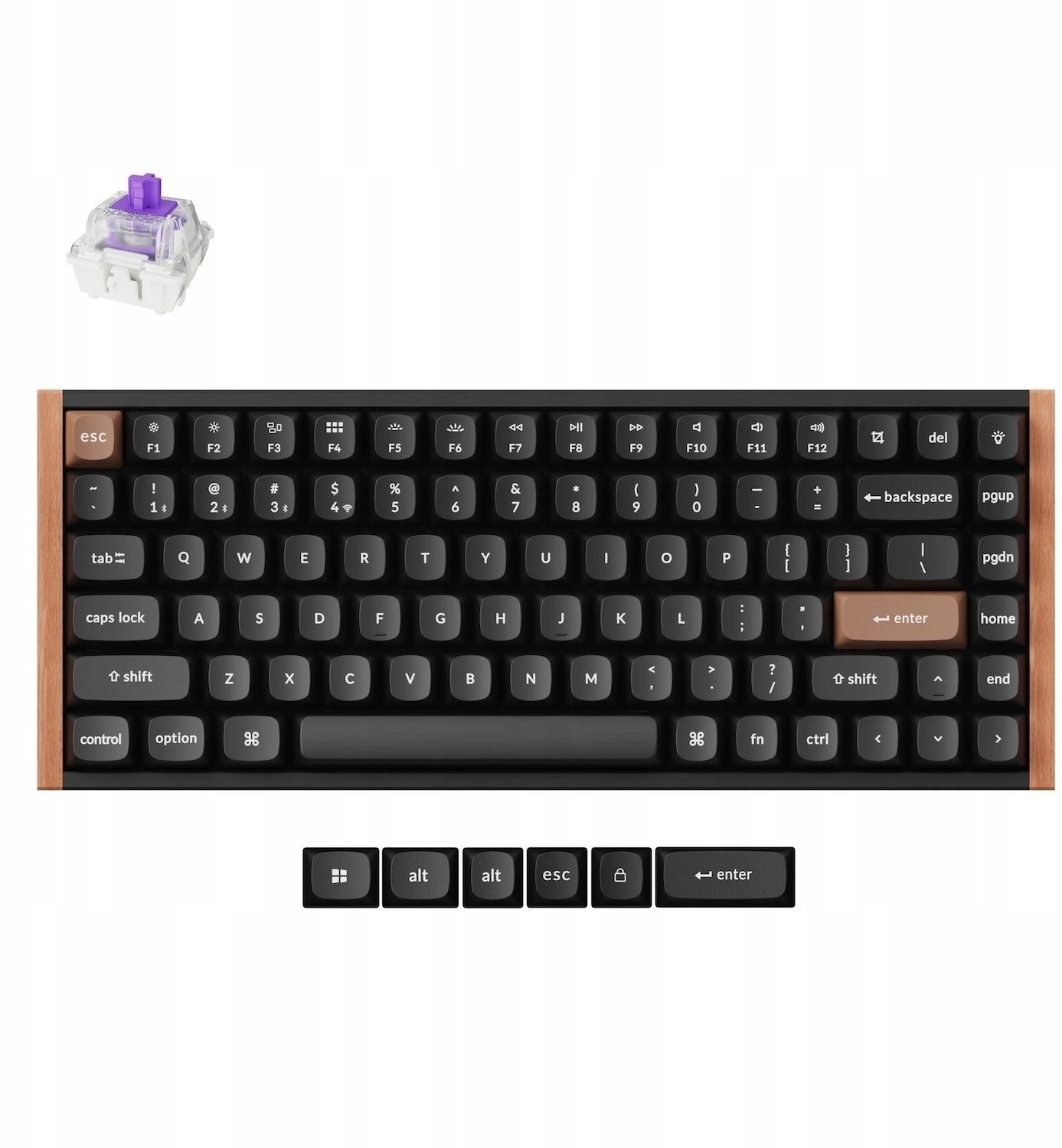 Keychron K8 HE Wireless K8H-F1 - US Layout - Gateron Magnetic Nebula - Carbon Black Czarny Magnetyczna Bezprzewodowa Klawiatura Gamingowa
