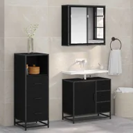 Meble łazienkowe - vidaXL Zestaw mebli łazienkowych 3 pcs Czarny dąb 35 x 37.5 x 100 cm - miniaturka - grafika 1