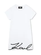 Sukienki i spódniczki dla dziewczynek - Karl Lagerfeld Kids Sukienka codzienna Z30454 D Biały Regular Fit - miniaturka - grafika 1